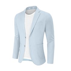 This linen suit made of hight quality cotton linen fabric, which is lightweight, breathable, soft and durable. Professional suit fabric and exquisite tailoring keeps this blazer sharp. This casual sport coat with notch lapel, regular fit, two button closure, left chest real pocket, two real side pockets, inside a real pocket, light shoulder pad. Finished by excellent stitching, this sport coat blazer has a linen texture specially designed for western men, will really make you minimalistic, elega Western Men, Blue Sport Coat, Linen Sport Coat, Blazer Linen, Blue Winter Coat, Best Blazer, Prom Suits, Slim Fit Blazers, Linen Suit