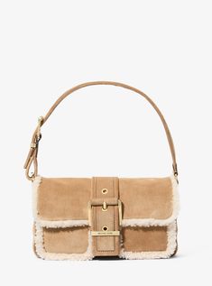 Colby Medium Suede Shoulder Bag Pretty Purses, Bag Michael Kors, Suede Moccasins, Center City, Shearling Boots, Luxury Bag, Suede Flats, Michael Kors Collection, Colby