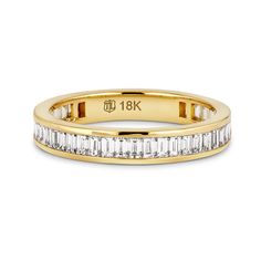 18K Gold Channel Set Vertical Baguette Diamond Band - a true embodiment of modern luxury. Crafted from premium 18K gold, this band features a sleek and contemporary design with vertical baguette diamonds set in a seamless channel Baggett Diamond Rings, Vertical Baguette Wedding Band, Channel Set Baguette Wedding Band, Emerald Baguette Wedding Band, Gold Channel Set Wedding Band, Gold Baguette Wedding Band, Nicki Concert, Emerald Cut Wedding Band, Baguette Ring Band