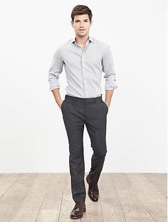 Modern Slim Charcoal Flannel Pant | Banana Republic Flannel Pants, Mens Chinos, Men's Apparel, Wool Pants, Casual Pants, Daily Wear, Banana Republic, Suit Jacket, Mens Outfits