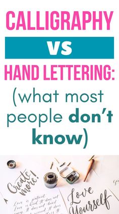 Calligraphy vs hand lettering: why they are NOT the same thing. Learn the important differences between brush calligraphy and hand lettering that most people don't realize! Lettering styles | learn hand lettering | lettering terms and definitions | modern calligraphy Pretty Fonts Alphabet, Calligraphy Hand Lettering, Different Forms Of Art, Pretty Fonts