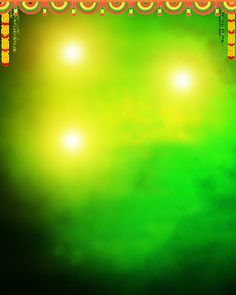 an abstract green background with red and yellow lights