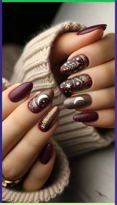 Boho Nails, Thanksgiving Nail Art, Unghie Nail Art, Thanksgiving Nails, Winter Nail Art, Fall Nail Art, Chic Nails, Nail Polishes, Winter Nails