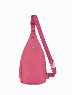 The Otto Crossbody Bag is halfway between a backpack and shoulder bag, making it ideal for travelling, festivals and everyday use. The bag features a netted front pouch and two zip pockets, along with an adjustable PL branded strap. Made from matte hot pink nylon with matching powder coated hardware. MeasurementsHeight: 36cmWidth: 20cmStrap Length (longest): 111cm Nylon Shoulder Bag Backpack With Adjustable Strap, Pink Shoulder Bag With Adjustable Strap For Outdoor Activities, Nylon Chest Bag With Removable Pouch For Travel, Nylon Chest Bag With Removable Pouch, Daily Use Nylon Chest Bag Standard Backpack, Nylon Crossbody Backpack With Cell Phone Pocket, Nylon Shoulder Bag Backpack With Cell Phone Pocket, Nylon Backpack With Cell Phone Pocket, Nylon Chest Bag With Adjustable Strap