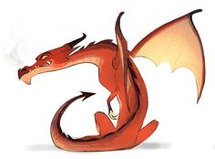 a red dragon sitting on top of a white surface