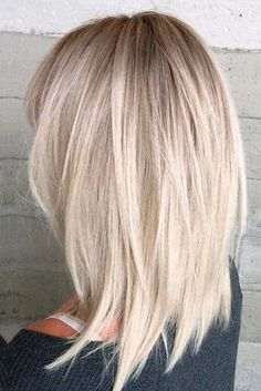 Platinový Blond, Κούρεμα Bob, Medium Length Hair With Layers, Penteado Cabelo Curto, Short Hairstyle, Medium Hair Cuts, Shoulder Length Hair, Medium Length Hair Cuts