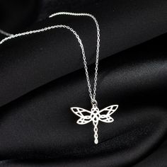 "Dragonfly Necklace in Sterling Silver, Dainty Dragonfly Pendant is made by hand in our workshop with care. All our jewelry is the most elegant choice for the Bridesmaids, friends, your loved ones and for yourself. Dragonfly Necklace in Sterling Silver, Dainty Dragonfly Pendant * Material: High Quality Solid 925 Sterling Silver. * Finish: Sterling Silver ∙ Gold ∙ Rose Gold. * All our jewelry is custom made by hand with care in our workshop.  HOW TO ORDER ❓ * Select your necklace COLOR. * Choose Animal Necklace, Dragonfly Charm, Dragonfly Necklace, Dragonfly Pendant, Pet Necklace, Animal Jewelry, Pet Gifts, Chain Lengths, Sterling Silber