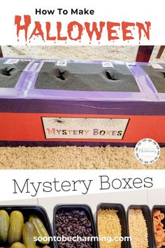 the mystery boxes are filled with halloween treats