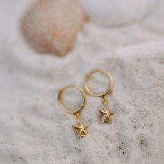 The Starfish Hoops are the cutest ocean-themed accessory to add to your wardrobe! 14k gold vermeil, good for sensitive ears, and wear and tarnish resistant. Mauve Jewelry, Sensitive Ears, Ring Bracelet, Starfish, Gold Vermeil, Shop Earrings, The Cutest, Ring Earrings, Necklaces Bracelets