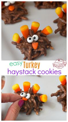 easy turkey haystack cookies for kids to make