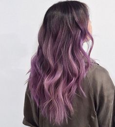 Once You See This "Chocolate Lilac" Hair Color, You'll Want to Head Straight to the Salon Brown And Pink Hair, 2019 Hairstyles, Purple Balayage, Underlights Hair, Light Purple Hair, Brown Ombre Hair, Hairstyles Wavy