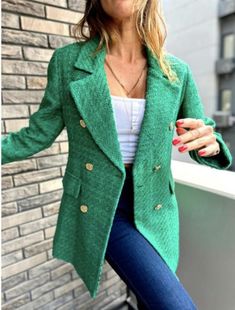 Green Tweed Blazer Women Tweed jackets are one of the indispensable pieces of the wardrobe every year. Complete your elegant look with green color and tweed fabric. STYLE DETAILING * Tweed Fabric * Double Breasted SIZING Product Length: 75 cm Arm Lenght: 60 cm Width: 47 cm Model measurements: Height: 168 Weight: 50 Chest: 83 cm Waist: 63 cm Hip: 89 cm Model wears S size. * There is +/- 2cm difference between sizes * For wholesale enquires please get in contact. * Other color options, please visi Trendy Tweed Blazer With Pockets, Trendy Winter Tweed Jacket For Office, Trendy Winter Office Tweed Jacket, Office Tweed Double-breasted Jacket With Pockets, Double-breasted Tweed Blazer With Pockets, Green Single-breasted Tweed Jacket For Fall, Double-breasted Tweed Jacket With Pockets, Double-breasted Tweed Jacket, Green Tweed Jacket For Winter