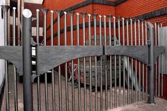 the gate is made out of metal bars