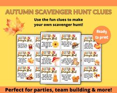 autumn scavenger hunt clues for students to make their own scavenger hunt