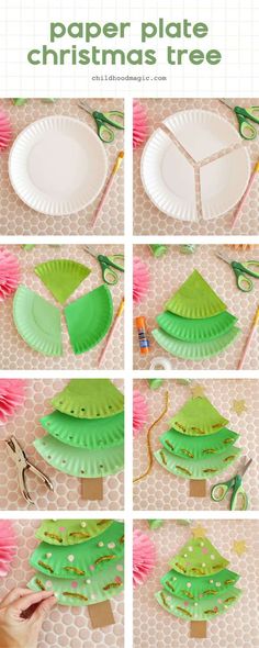 paper plate christmas tree craft for kids