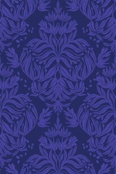 a blue and purple background with leaves