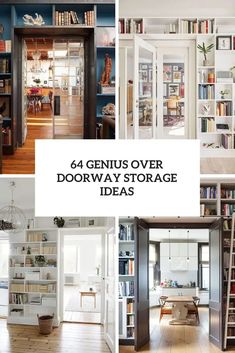 A doorway and its wall – these can be perfect for storing and displaying some things. We’ve prepared some ideas to inspire you to use it to advantage. Doorway Storage, White Scandinavian Living Room, White Modern Farmhouse, Open Shelving Units, Sleek Cabinet, Open Bookshelves, Small Bookshelf