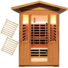 an image of a sauna in the shape of a house