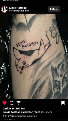 an image of a tattoo on someone's leg that says genee rochen