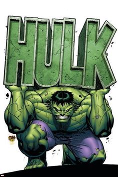 the incredible hulk from avengers comics is shown in front of an image that says hulk