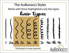 AuBonacci Styler for Curly Hair Best Curly Hair Product – Curly Life Company Hair Pick, Curly Hair Types, Curly Girl Method