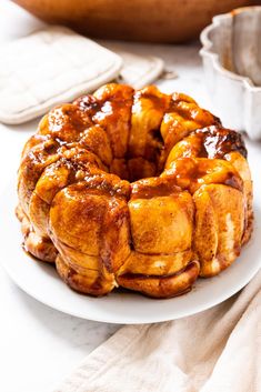 a bundt cake sitting on top of a white plate