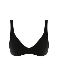 The Separates Scoop Bra in Black from our Summer Swim 2024 Collection. A bikini top constructed from form-fitting Italian lycra featuring a scoop neckline and fixed straps. Sleek Scoop Neck Swimwear For Poolside, Sleek Swimwear With Bra-friendly Minimal Stretch, Seamless Scoop Neck Sleek Swimwear, Sleek Scoop Neck Swimwear With Seamless Construction, Elegant Low-cut Bra-friendly Swimwear, Sleek Scoop Neck Swimwear, Elegant Seamless Triangle Top Swimwear, Solid Scoop Neck Swimwear With Removable Bra Pads, Solid Color Scoop Neck Swimwear With Removable Bra Pads