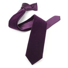 Men's Purple Velvet Necktie And Handkerchief Velvet Tie, Vintage Styling, Formal Accessories, Purple Tie, Purple Velvet, Vintage Velvet, Necktie, Rich Color, Formal Event