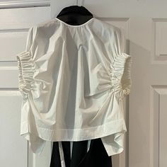 Salvatore Ferragamo Tie Back White Blouse Rushed Sleeves Made In Italy Size 36 White Blouse, Tie Backs, Tie Back, Salvatore Ferragamo, Color White, In Italy, Top Blouse, Blouses, Womens Tops