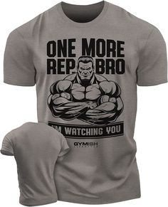 One More Rep, Bro! Workout T-Shirt, Funny Gym Shirts, Lifting T-Shirt, Deadlift Pre-shrunk Crew Neck Workout T-shirt, Pre-shrunk Crew Neck T-shirt For Workout, Graphic Tee For Workout, Pre-shrunk, Athletic Heather T-shirt With Graphic Print For Sports, Gray Sports T-shirt With Graphic Print, Athletic Heather Crew Neck T-shirt For Gym, Athletic Heather Graphic Tee With Print, Athletic Heather Graphic Print T-shirt, Athletic Fit Heather T-shirt With Crew Neck