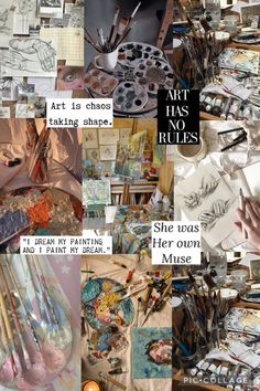 art has no rules collage with pictures and words on it to describe the artist's work