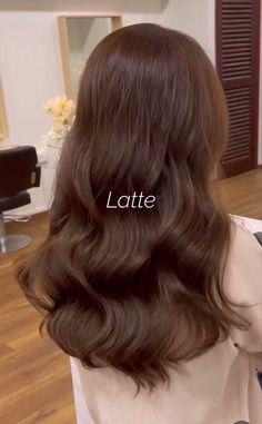 Popular Asian Hair Color, Brassy Hair Before And After, Light Brown Hair Solid Color, Hair Color For Warm Skin Tones, Latte Hair, Hair Color Swatches, Wavy Brown Hair, Brown Hair Inspiration, Mocha Hair