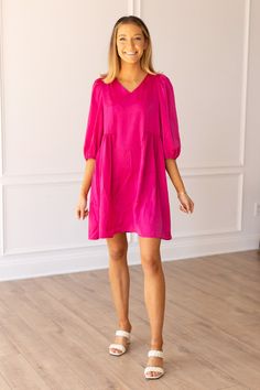 Step into the spotlight with our "Viva La Pink" Casual Dress, a vibrant and playful ensemble that radiates fun and style. This dress features a vivacious pink hue, making a bold statement, while the loose and comfortable fit ensures all-day ease. Perfect for casual occasions or spontaneous outings, the "Viva La Pink" dress embodies carefree elegance and contemporary flair.Material: 100% PolyesterFit: RelaxedOur model is wearing a size small Pink Casual Dress, Pink Dress Casual, Unique Boutique, Fuchsia Color, Boutique Brands, Wrinkle Free, Pink Dress, Casual Dress, Comfort Fit