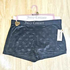 Nwt 2 Pack Juicy Couture Soft Plush Shorts Black & Light Pink Fearuring A Crown Pattern With A Stretchy Elastic Waistband & Rhinestone Logos. Women's Size Large. The Material Feels Amazing Plush Shorts, Juicy Shorts, Juicy Couture Bathing Suit, Juicy Couture Tank Top, Hot Pink Juicy Couture, Juicy Couture Swimwear, Crown Pattern, Shorts Black, Black Light