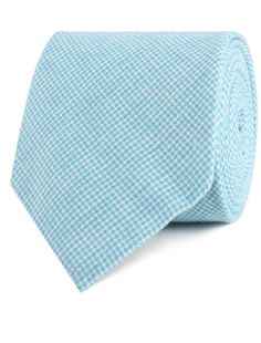 Blue Joy Houndstooth Linen Tie |  Men's Suit Neckties for Men | Mens Wedding Necktie Wide Ties Normal Width Handmade Gentlemen Accessories for Guys | Buy Online Shop Australia |Neckties Men's Fashion| Light Blue White Men's Linen Necktie | OTAA Gentlemen Accessories, Tie Men, Blue Island, White Men, Silver Cufflinks, Checkered Pattern, Tie Dress, Versatile Style, Lapel Pins