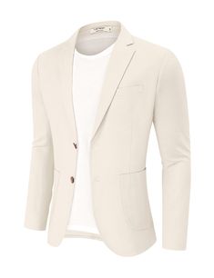 PRICES MAY VARY. This linen suit made of hight quality cotton linen fabric, which is lightweight, breathable, soft and durable. Professional suit fabric and exquisite tailoring keeps this blazer sharp. This casual sport coat with notch lapel, regular fit, two button closure, left chest real pocket, two real side pockets, inside a real pocket, light shoulder pad. Finished by excellent stitching, this sport coat blazer has a linen texture specially designed for western men, will really make you mi Shirt With Blazer, Casual Blazer Men, Western Men, Linen Sport Coat, Blazer Linen, Best Blazer, Lightweight Blazer, Corduroy Blazer, Linen Suit