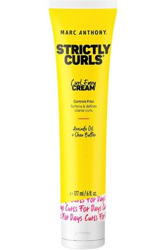 Marc Anthony Curl Envy Cream, Strictly Curls - Curl Defining Cream Softens Coarse Curls, Adds Bounce &amp; Fights Frizz with Avocado Oil &amp; Shea Butter - Sulfate-Free Hair Products for Curly Hair - 6 Oz