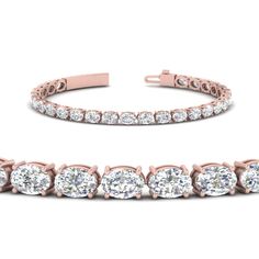 Adorn your wrist with the timeless faceted sparkle of this 13 ctw. tennis bracelet. Featuring horizontally set oval shaped diamonds that line the band for a brilliant glimmer. Made in a lustrous metal as per your choice, this high-polish tennis bracelet secures in place with a box clasp.   Oval cut diamonds of 12.80 Total Carat Weight with Clarity SI1 and Color F in a prong setting. Total Number of Stones:- 32 This Oval Shaped 13 Carat Basket Tennis Bracelet is also available in your desired choice of precious metals. Free Shipping Within USA. One Year Manufacturing Warranty. Direct manufacturing prices. Easy Returns and Financing Available. GIA Certified Diamonds. Using lifetime diamond upgrade scheme, you can replace the old GIA Certified diamond with a sparkling new one. Recei Box Clasp, Rose Gold Metal, Oval Cut Diamond, Best Diamond, Diamond Pendant Necklace, Tennis Bracelet, Gia Certified Diamonds, Diamond Studs, 18k Rose Gold