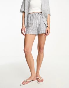 Shorts by & Other Stories Part of a co-ord set Shirt sold separately High rise Drawstring waistband Regular fit Co Ord Set, Mini Shorts, Linen Shorts, Drawstring Waistband, Co Ord, Summer Essentials, Summer Shorts, Blue Stripes, White Shorts