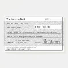 a check for the university bank