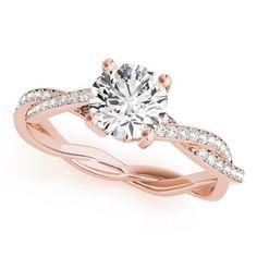 Diamond Twist Sidestone Accented Engagement Ring Ring Styles, Best Engagement Rings, Stunning Engagement Ring, Lab Grown Diamonds Engagement, Dream Engagement Rings, Diamond Engagement Ring Set, Antique Engagement, Ring Rose Gold, Rose Gold Engagement