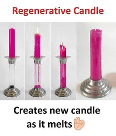 three different types of candles are shown with the words regenerative candle on them