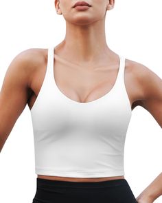 PRICES MAY VARY. Satisfaction Assurance: If you aren't in love with your sport bra, please kindly contact with us if any issues. Our customer service team will provide you satisfactory solution Sizing: Please read the size chart before ORDER: XS(30B, 32A, 32B); S(32C, 32D, 34A, 34B); M(32DD, 34B, 34C, 36A); L(34D, 34DD, 36B, 36C, 36D, 38A); XL(34DDD, 36DD, 38B, 38C, 38D) Design: Our workout tops women has removable pads provide more choice, the longline design offers comfort support, and strappy Gym Sports Bra, Cute Sports Bra, Yoga Tank Top, Workout Tops For Women, Built In Shelf, Athletic Looks, Strappy Sports Bras, Yoga Tank, Workout Crop Top