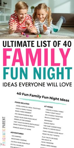 the ultimate list of 40 family fun night ideas everyone will love for 20 fun nights