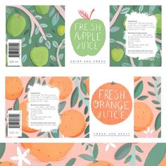 the front and back covers of fresh orange juice