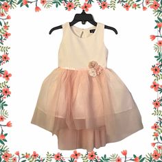 Nwt - This Is The Cutest Dress For Your Little Princess To Wear At Church, Birthday Party Or A Formal Event. Details: Size - 2t Color - Ivory/Blush Round Neckline One Button Closure Sleeveless Hi-Low Mesh Skirt Lined Ribbon-Like Tie Belt In The Back 3 Floral Decoration On The Waist Upper Body: 96% Polyester, 4% Spandex Lower Body & Lining: 100% Polyester Smoke Free Home Packaged With Care Fast Shipping Cute Sleeveless Tutu Dress For Spring, Cute Sleeveless Dress For Spring Party, Cream Sleeveless Princess Tutu Dress, Cute Pink Sleeveless Party Dress, Pink Sleeveless Tutu Dress For Spring, Cute Pink Sleeveless Tutu Dress, Princess Style Cream Tutu Dress For Spring, Spring Cream Sleeveless Tutu Dress, Spring Princess Cream Tutu Dress