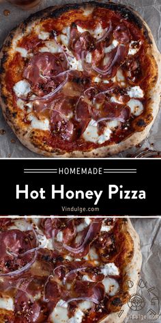 the homemade hot honey pizza is ready to be eaten