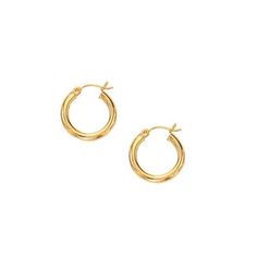 10k Yellow Gold Polished Hoop Earrings (15 mm) Snap Lock, Sell Gold, Gold Branding, Gold Polish, Stunning Earrings, Pure Gold, Jewelry Earrings Hoops, Gold Hoop, Gold Hoop Earrings