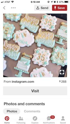 the instagram page on instagram com shows an image of cookies and other items