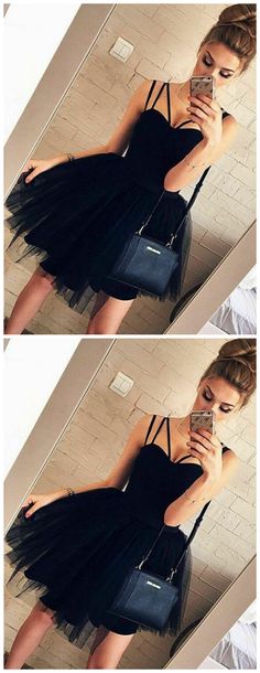 Women Formal Strappy Short Tulle Tutu Dress women Tutu Dress Black, Tulle Short Dress, Tulle Tutu Dress, Black Ball Gown, Black Homecoming Dress, Prom Dresses Modest, Short Summer Dresses, Tulle Tutu, Short Prom Dress